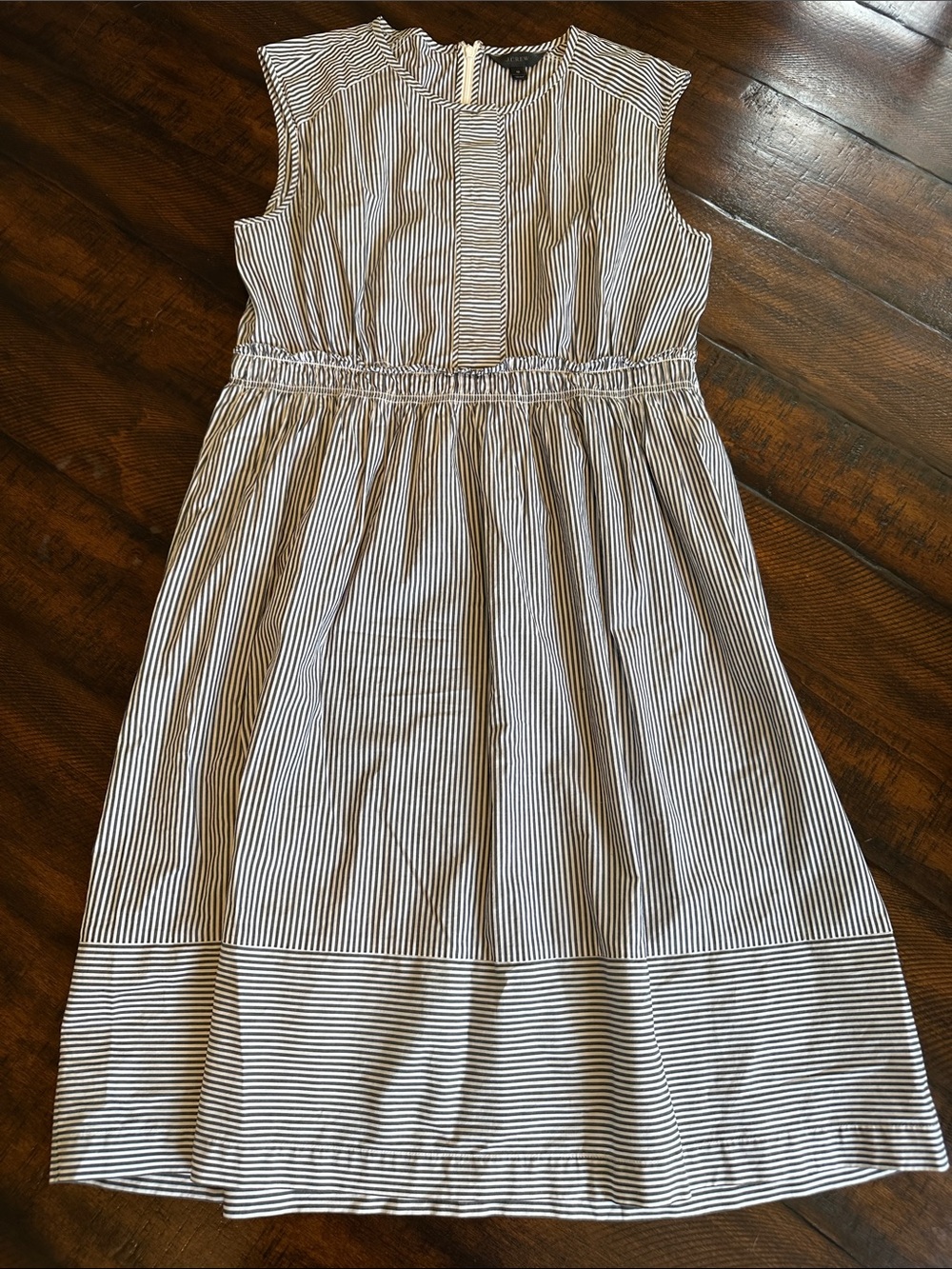 J.Crew Striped Sleeveless Dress - Charcoal and White
